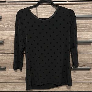 Ann Taylor - Women’s size Medium 3/4 sleeve black polka dat top